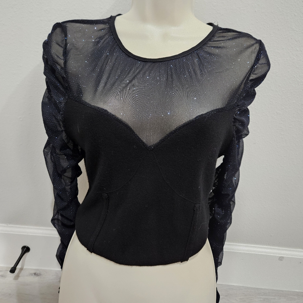 Black Sheer Women's Top